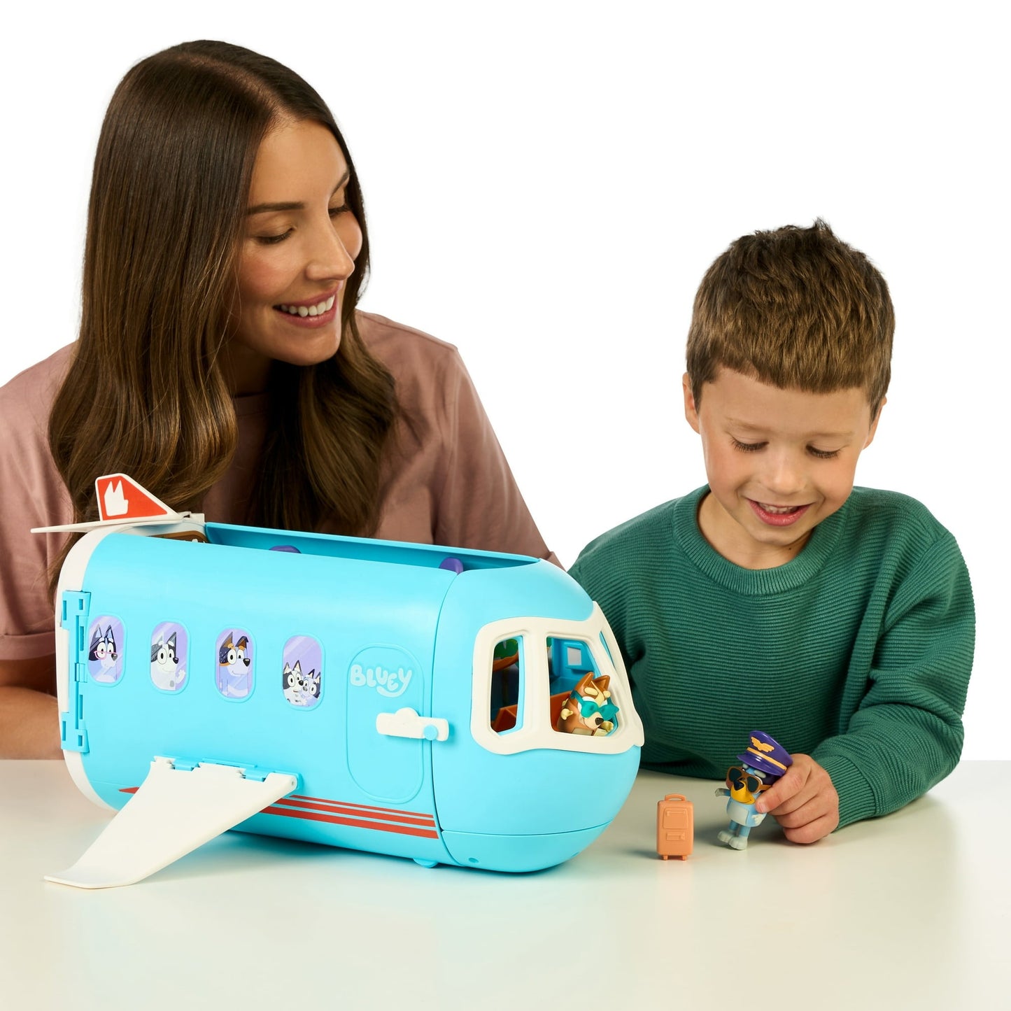 Bluey 3-in-1 Transforming Plane Playset, 25+ Sounds and Phrases, Ages 3+, Toddler Toys