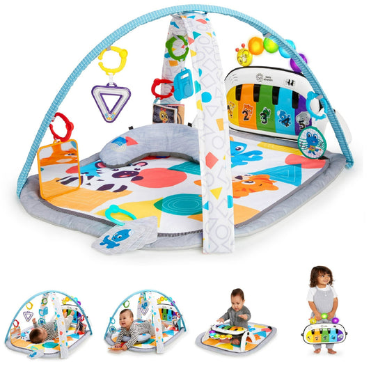 Baby Einstein Kickin’ Tunes 4-in-1 Infant Baby Activity Gym & Tummy Time Play Mat with Piano, 0-36 Months, Multicolor