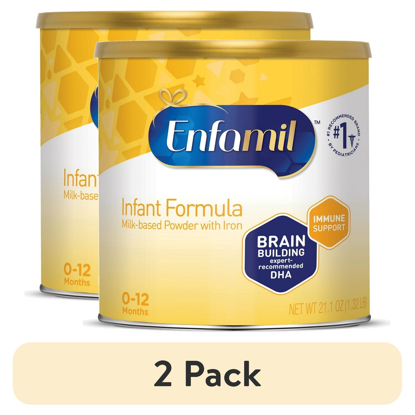 (2 pack) Enfamil Powder Baby Formula with Iron, 21.1 oz Can