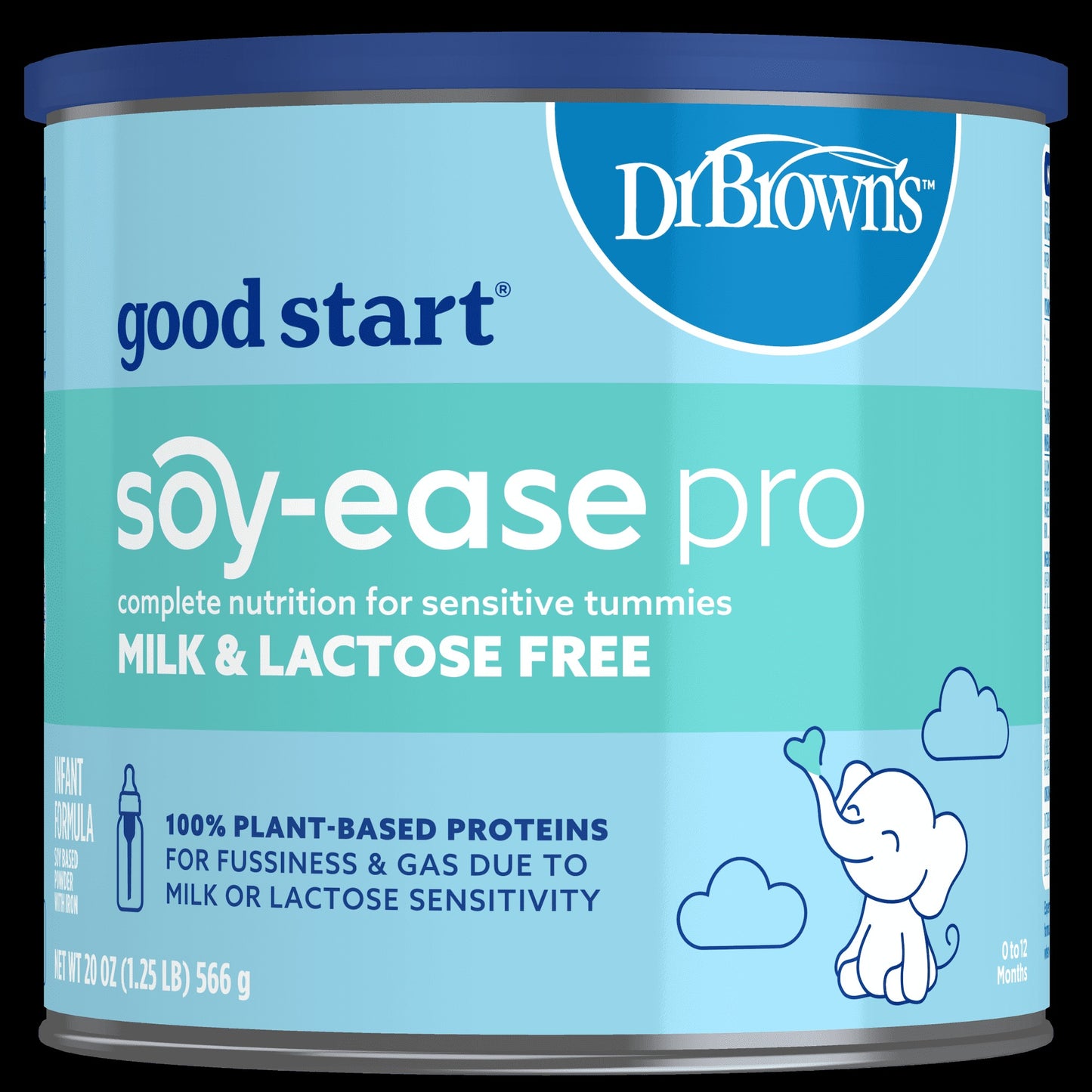 Good Start | Dr. Brown’s Soy-ease Pro Baby Formula Powder, for Sensitive Tummies, Dairy Free and Lactose Free for Fussiness and Gas, Non-GMO, 20 oz