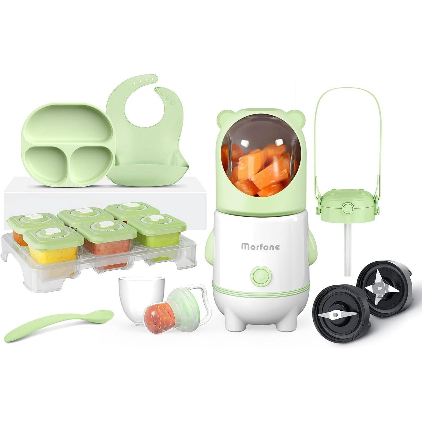 Morfone Baby Food Maker, 17 in 1 Baby Food Processor for Vegetable, Fruit Meat, Baby Food Blender for Newborn Shower Gifts