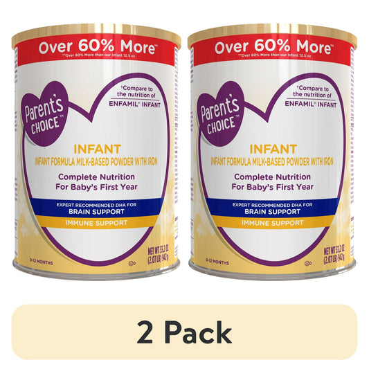 (2 pack) Parent’s Choice Infant Formula Milk-Based Powder with Iron, 33.2 oz