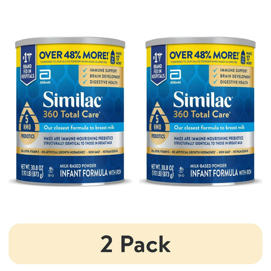 (2 pack) Similac 360 Total Baby Formula Powder, 30.8-oz Value Can