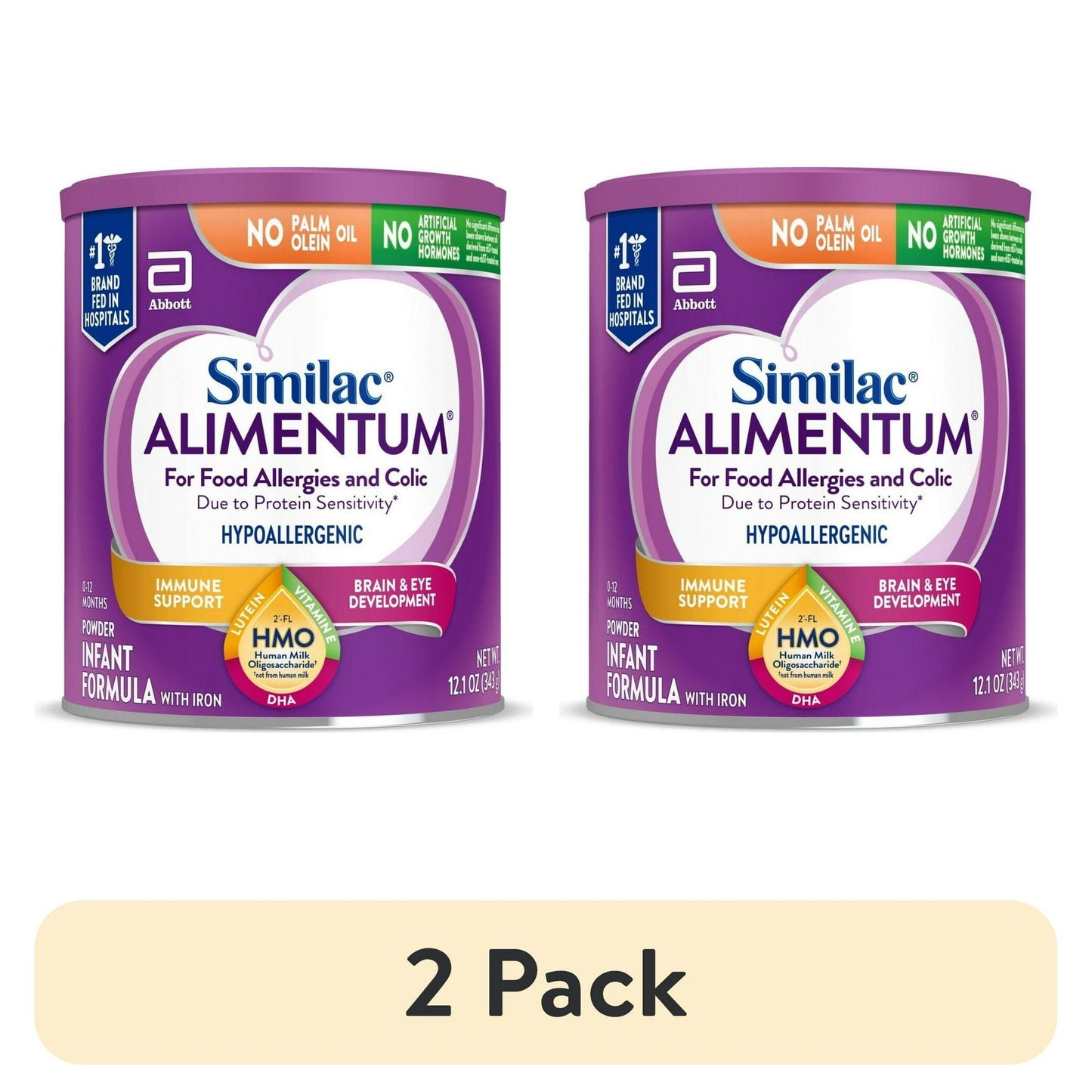 (2 pack) Similac Alimentum with 2’-FL HMO, Baby Formula Powder, 12.1-oz Can