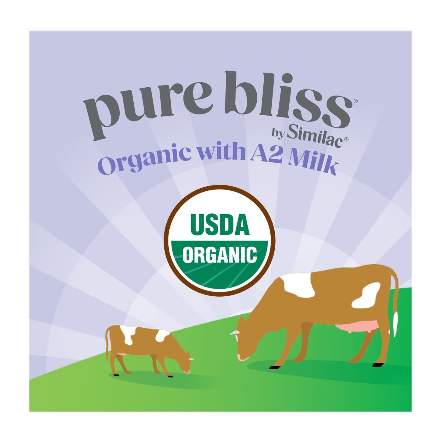 (2 pack) Pure Bliss by Similac Organic with A2 Milk Baby Formula Powder, 20.6-oz Tub