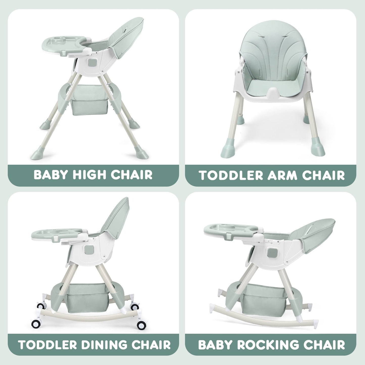 HARPPA 4-in-1 Convertible High Chair for Babies and Toddlers